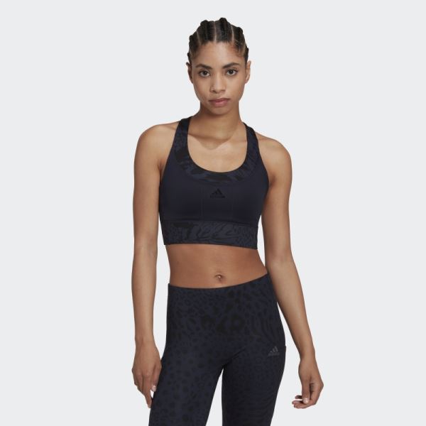 Running Medium-Support Print Bra Adidas Ink