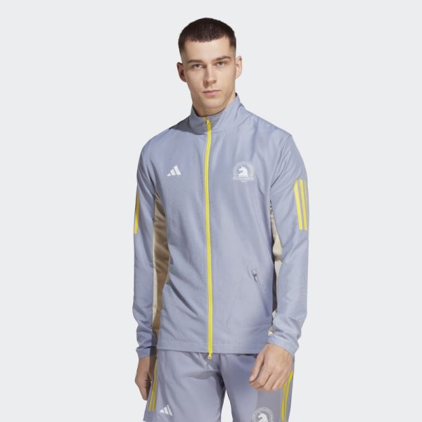 Adidas Silver Violet Boston Marathon 2023 Celebration Running Jacket