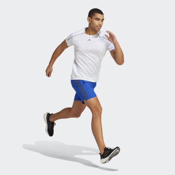 Royal Blue Run Icon Full Reflective 3-Stripes Shorts Adidas