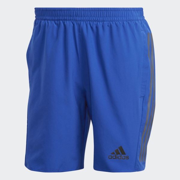 Royal Blue Run Icon Full Reflective 3-Stripes Shorts Adidas