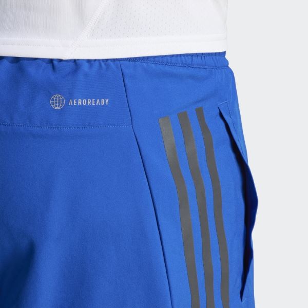 Royal Blue Run Icon Full Reflective 3-Stripes Shorts Adidas