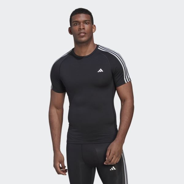 Adidas Techfit 3-Stripes Training Tee Black