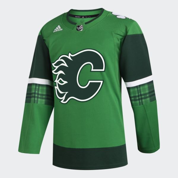 Calgary Flames St Pats Jersey Adidas Kelly Green11ccm