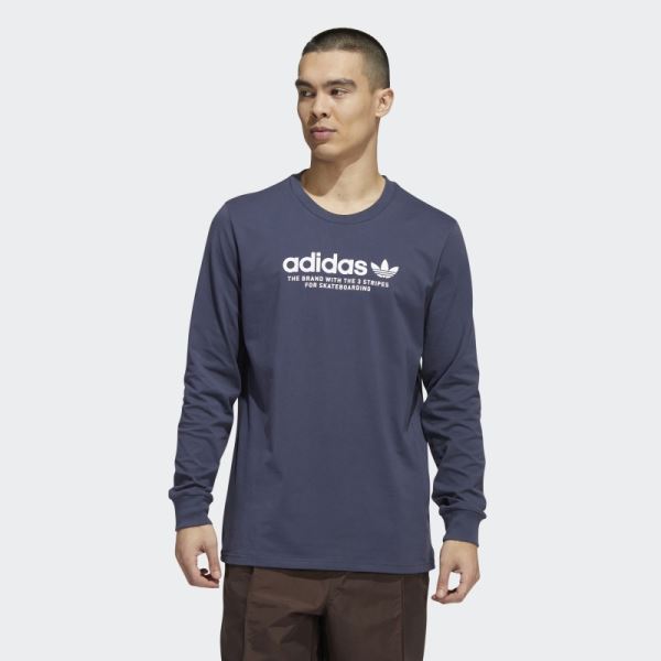 Adidas Skateboarding 4.0 Long Sleeve Logo Tee (Gender Neutral) Navy