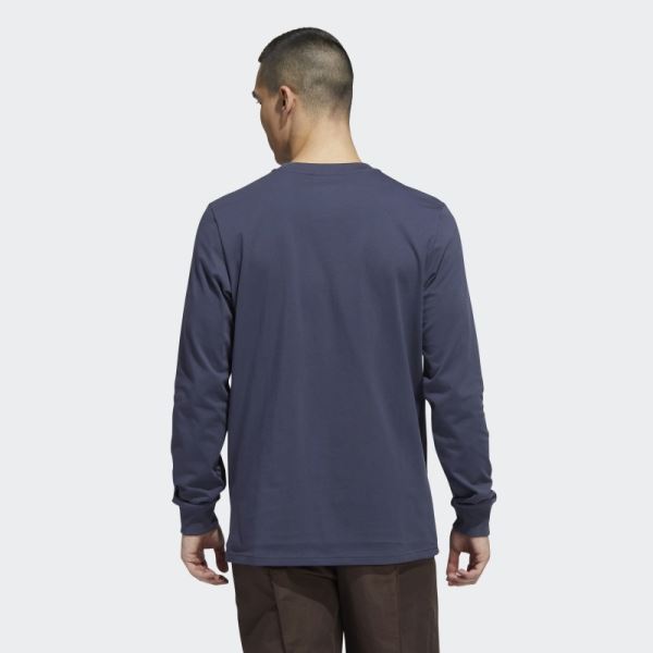 Adidas Navy Skateboarding 4.0 Long Sleeve Logo Tee (Gender Neutral)