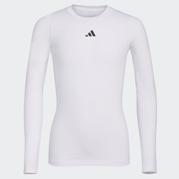 Adidas Long Sleeve Techfit Top White