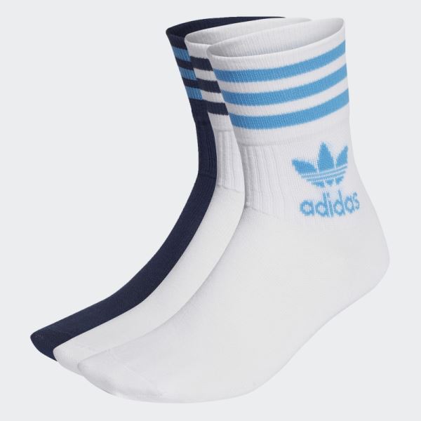 Adidas Mid Cut Crew Socks 3 Pairs Night Indigo