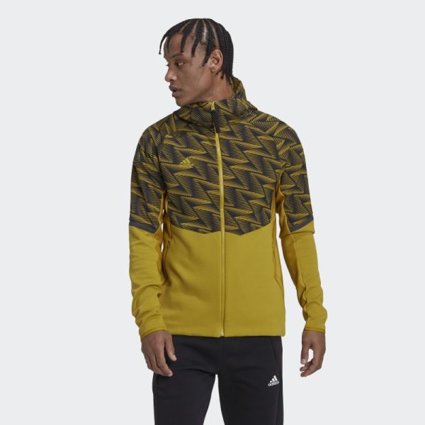 Adidas Olive Designed for Gameday Full-Zip Hoodie