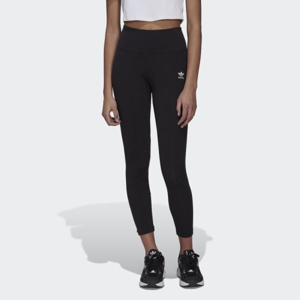 Adicolor Essentials+ Ribbed 7/8 Length Leggings Black Adidas