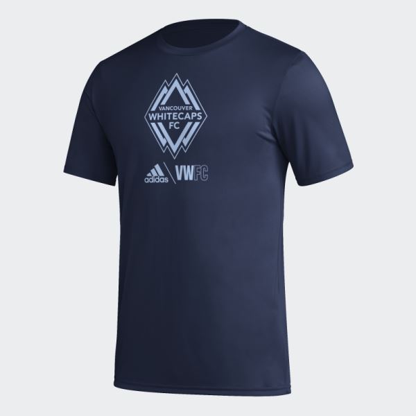 Navy Adidas Whitecaps Pre-Game Tee