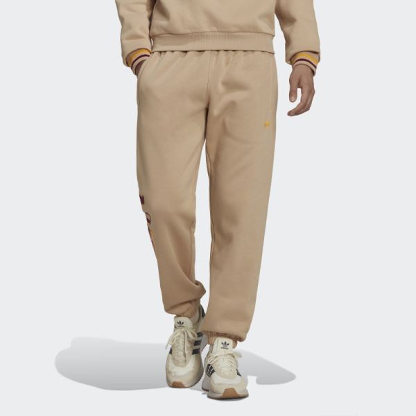 Adidas Beige Varsity Sweat Pants