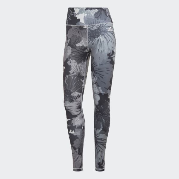 Grey Training Essentials Printed High-Waisted Leggings Adidas