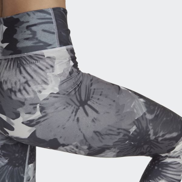 Grey Training Essentials Printed High-Waisted Leggings Adidas