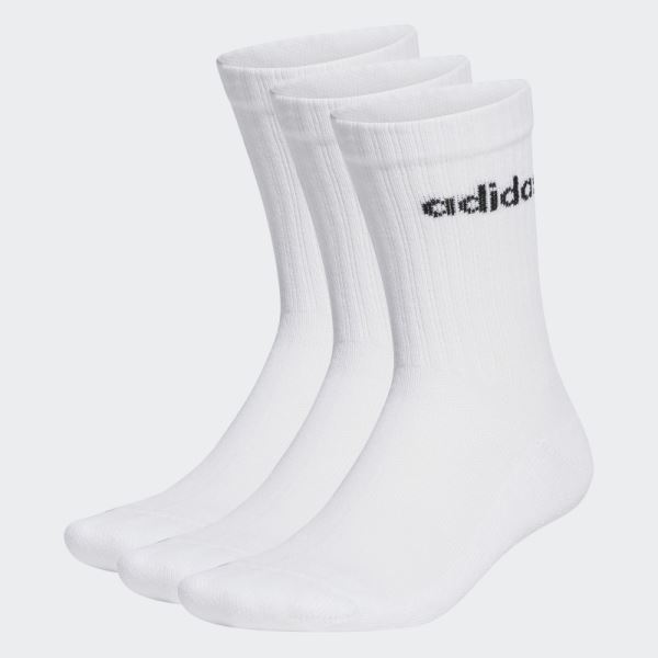 White Linear Crew Cushioned Socks 3 Pairs Adidas