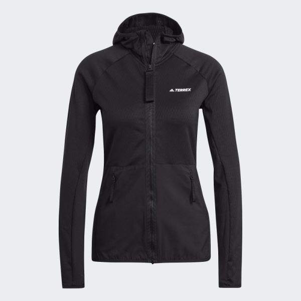 Adidas Terrex Tech Flooce Light Hooded Hiking Jacket Black