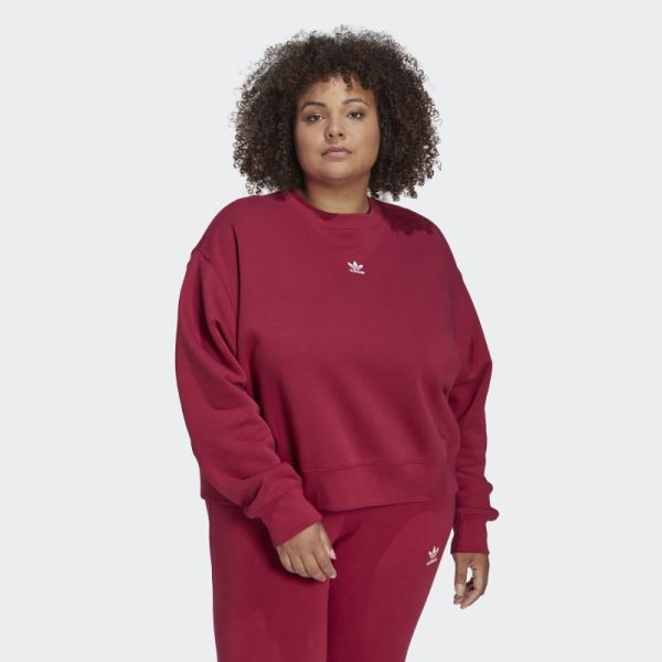 Adicolor Essentials Crew Sweatshirt (Plus Size) Adidas Burgundy