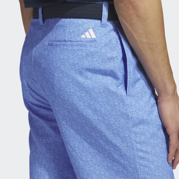 Adidas Ultimate365 Nine-Inch Printed Golf Shorts Blue