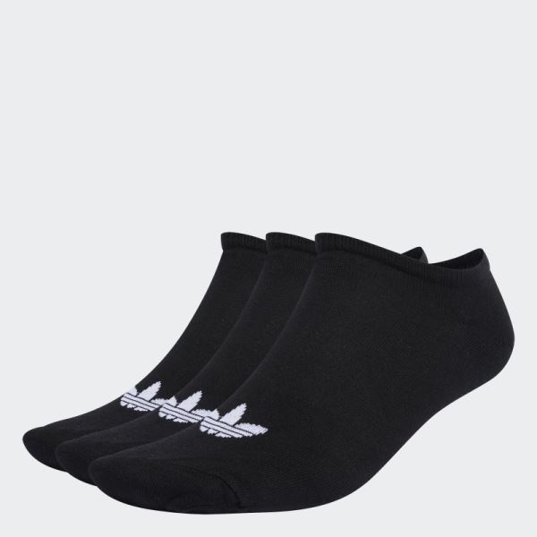 Adidas Black Trefoil Liner Socks 3 Pairs