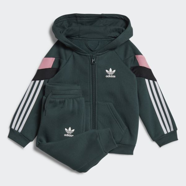 Adidas Full-Zip Hoodie Set Mineral Green