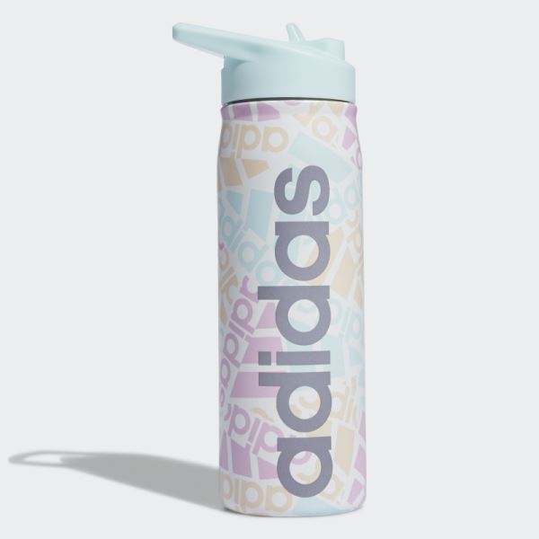 White Adidas Steel Straw Metal Bottle 600 ML