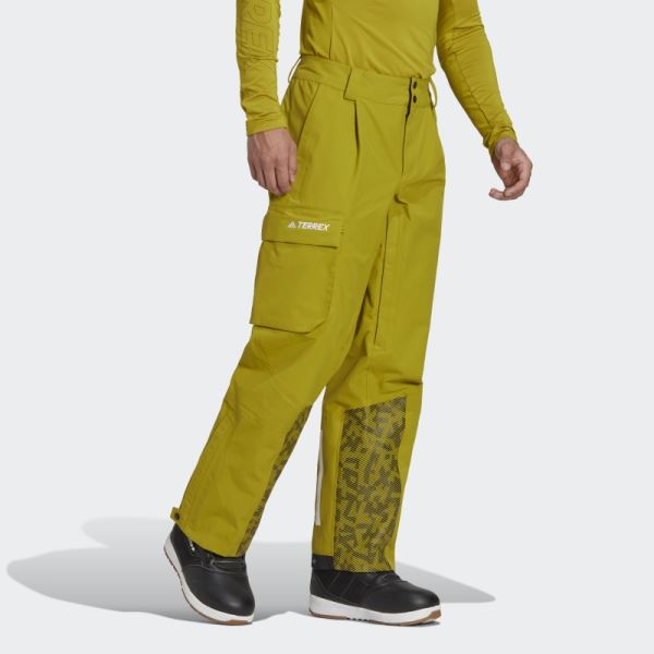 Adidas Terrex 3-Layer Post-Consumer Nylon Snow Tracksuit Bottoms Olive