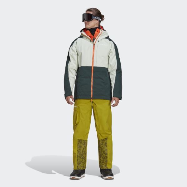 Adidas Terrex 3-Layer Post-Consumer Nylon Snow Tracksuit Bottoms Olive