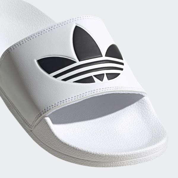 White Adidas Adilette Lite Slides