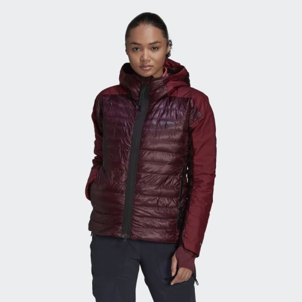 Maroon TERREX MYSHELTER Down Hooded Jacket Adidas