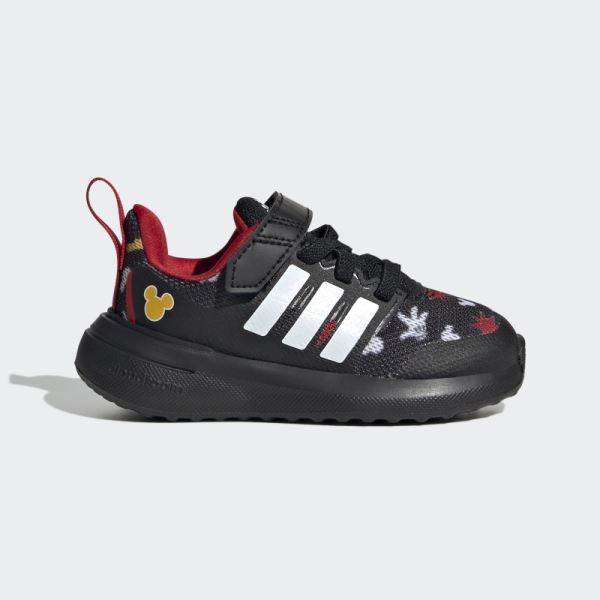 Black Adidas x Disney FortaRun 2.0 Mickey Cloudfoam Elastic Lace Top Strap Shoes