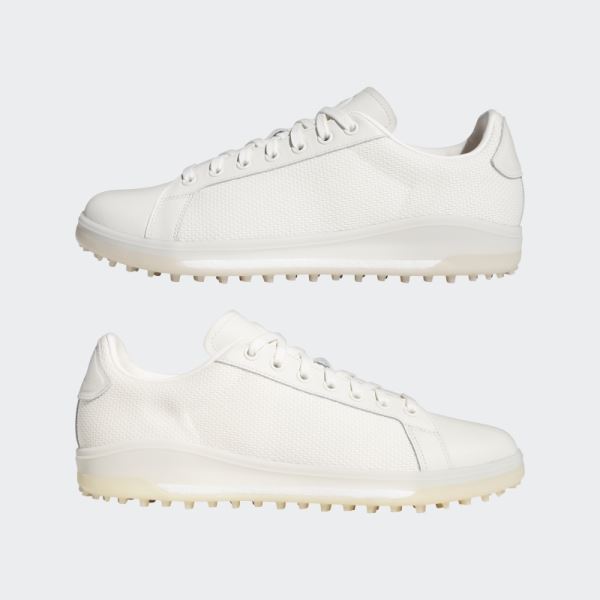 White Adidas Go-To Spikeless 1 Golf Shoes