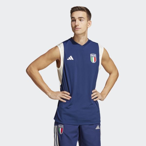 Adidas Dark Blue Italy Tiro 23 Sleeveless Jersey