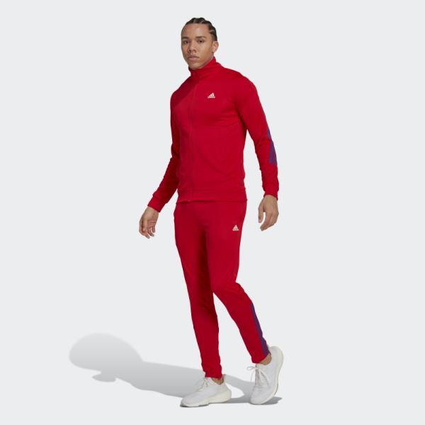 Red Adidas Slim Zipped Track Suit