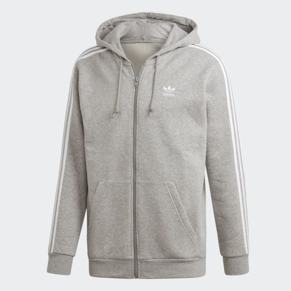 Medium Grey 3-Stripes Hoodie Adidas