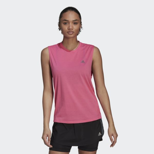 Run Icons Running Muscle Tank Magenta Adidas