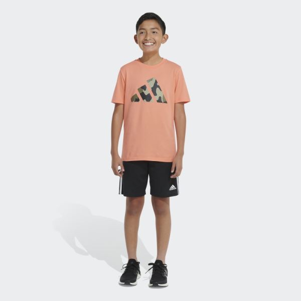 Camo Logo Tee Coral Adidas