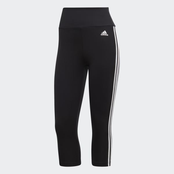 Adidas Designed to Move High-Rise 3-Stripes 3/4 Sport Leggings White Hot