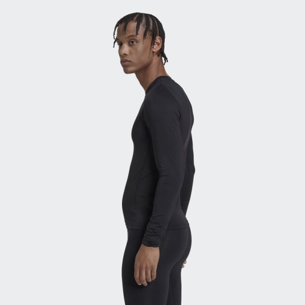 Adidas Black Techfit Training Long Sleeve Tee