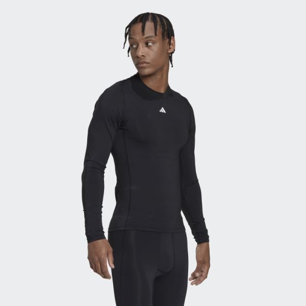 Adidas Black Techfit Training Long Sleeve Tee