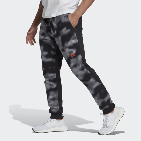 Polar Fleece Nature Print Pants Adidas Black