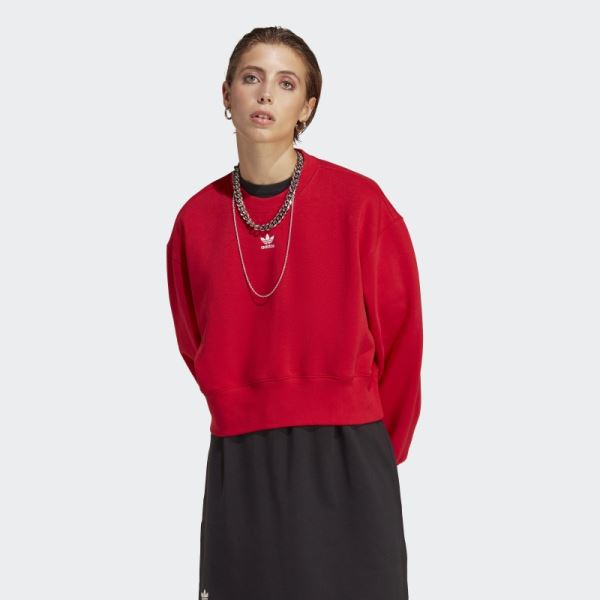 Scarlet Adidas Adicolor Essentials Crew Sweatshirt