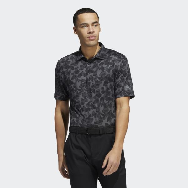 Adidas Prisma-Print Polo Shirt Black