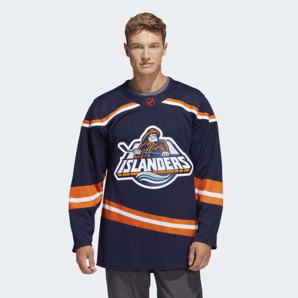 Adidas Navy 09 Ccm-Sld Islanders Authentic Reverse Retro Wordmark Jersey