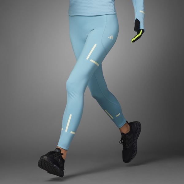 Blue Adidas Fast Impact Reflect At Night X-City Full-Length Running Leggings