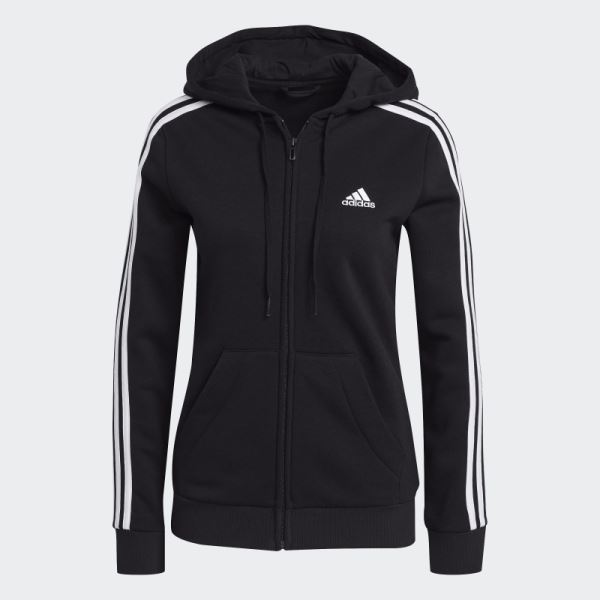 Hot Adidas Essentials Fleece 3-Stripes Full-Zip Hoodie White