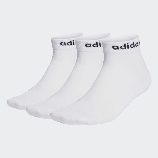 Adidas Think Linear Ankle Socks 3 Pairs White