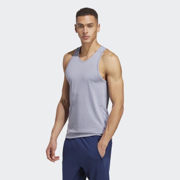 Silver Violet Yoga Base Training Tank Top Adidas