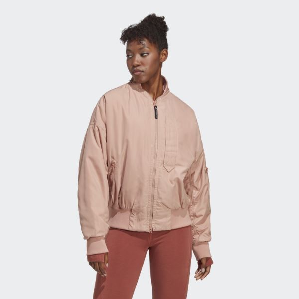 Soft Almond Adidas by Stella McCartney Woven Bomber Jacket Hot