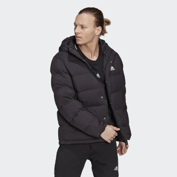 Helionic Hooded Down Jacket Black Adidas