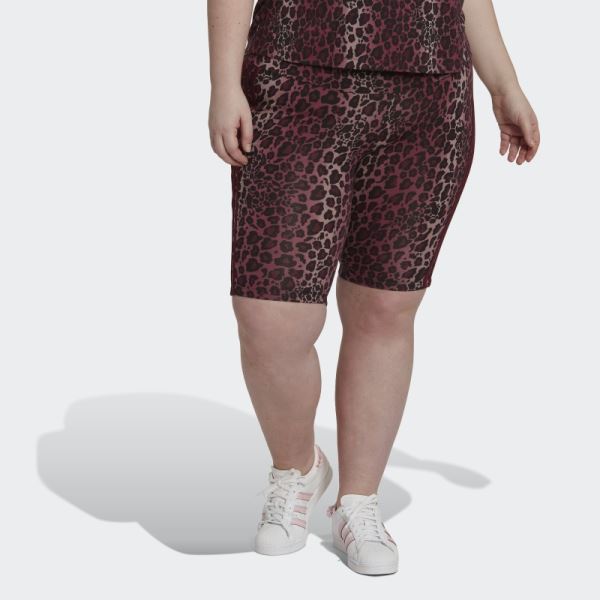 Maroon Adidas Bike Short Tights (Plus Size)