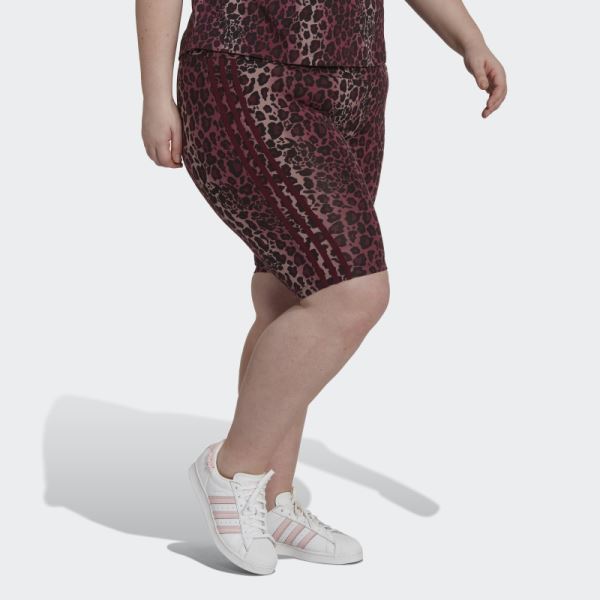 Maroon Adidas Bike Short Tights (Plus Size)